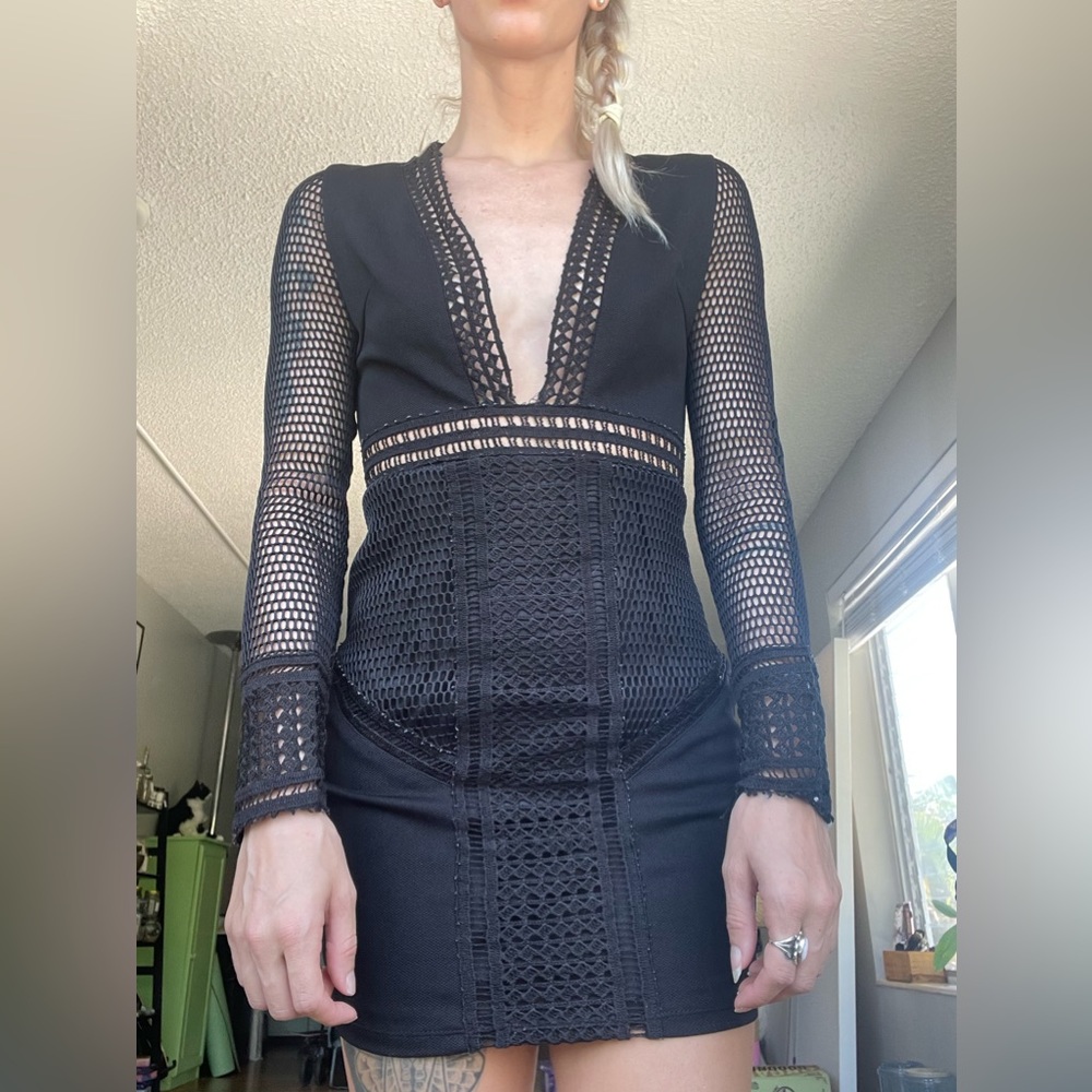 Black V Mini Dress